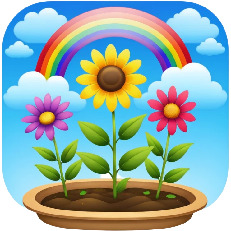 Rainbow + flower tray,Sky Gardener. emoji