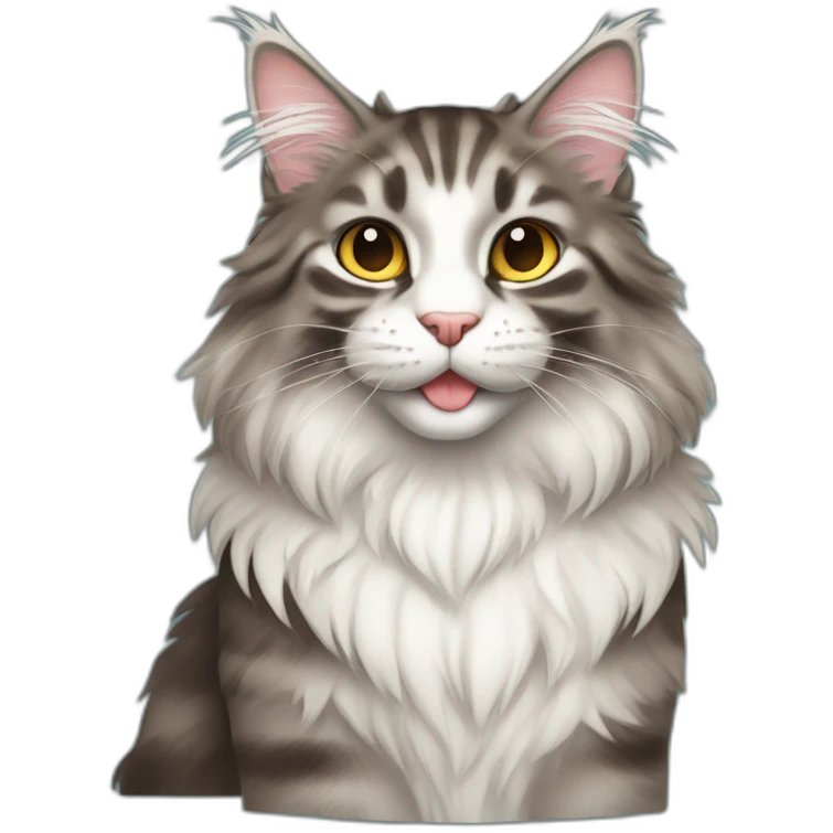 main coon cat saying ok emoji