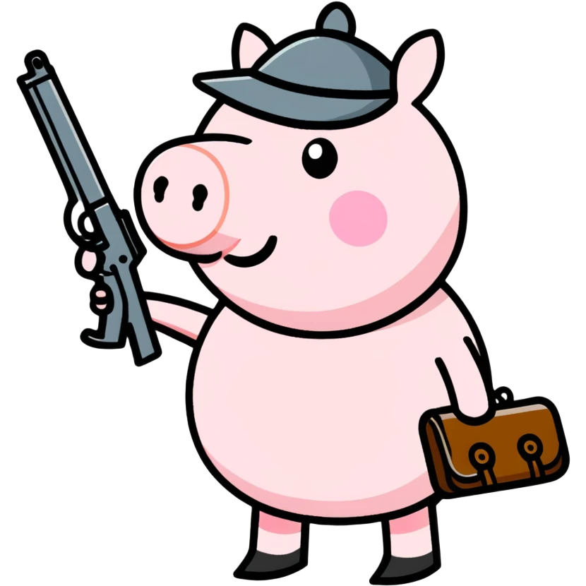 Peppa pig with gun emoji