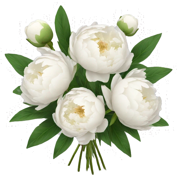 White peonies bouquet  emoji