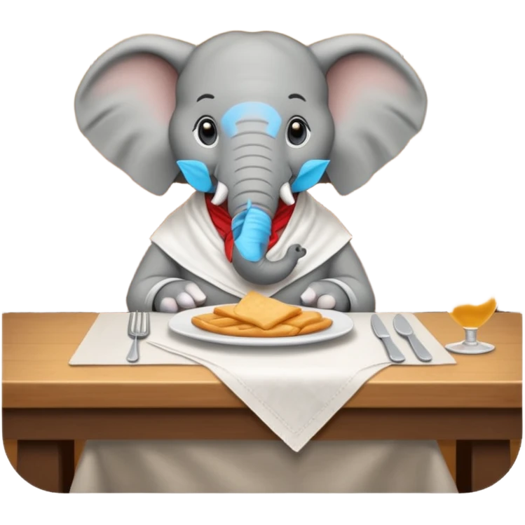 elephant at a restaurant table emoji