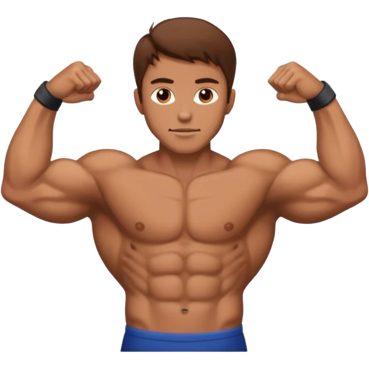 man with brown hair who is strong emoji