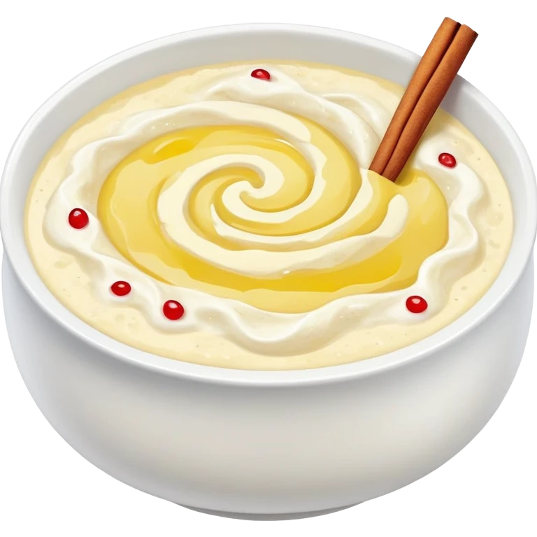 sour cream porridge with butter, sugar cinnamon and red water emoji