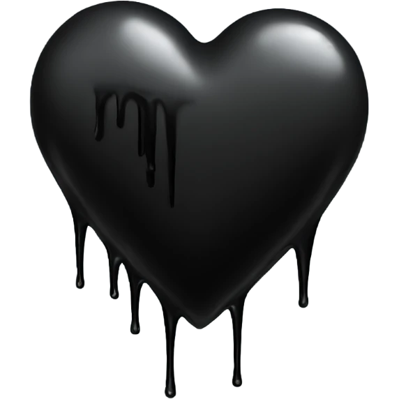 Black dripping heart  emoji