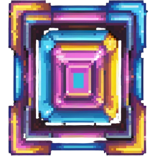bismuth ingot with colorful geometric patterns emoji