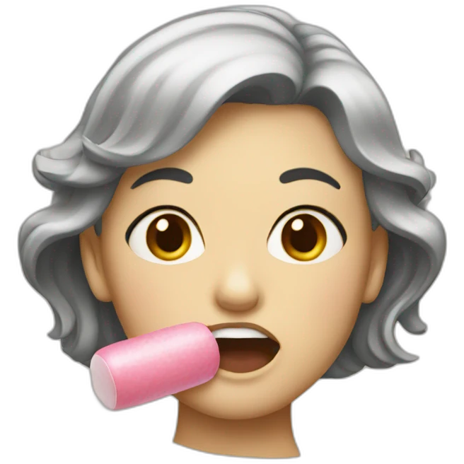 woman chewing gum emoji