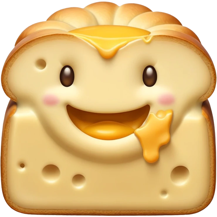 poğaça with a visible cheese filling, cute and inviting emoji