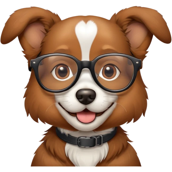 Dog whit glasses emoji
