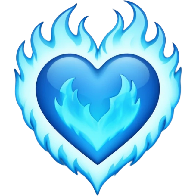 Emoji style Blue fire heart  emoji