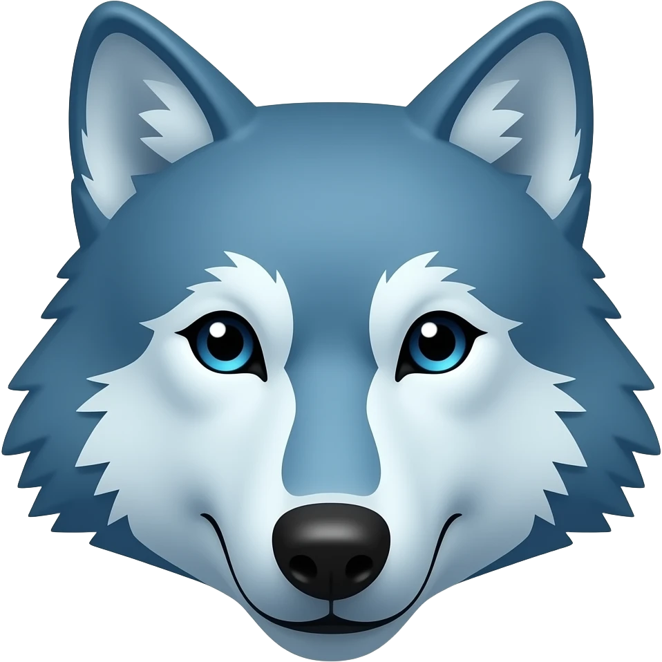 Blue wolf face emoji