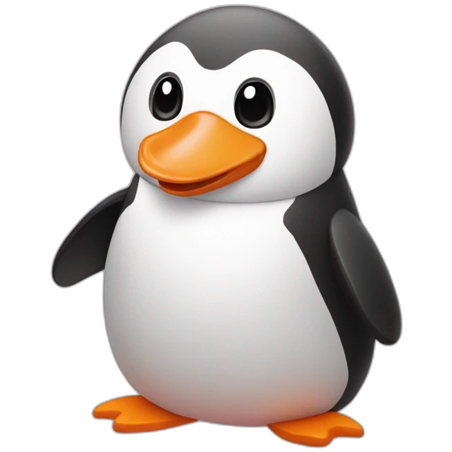 Pingouin avec un caleçon de couleur rose emoji