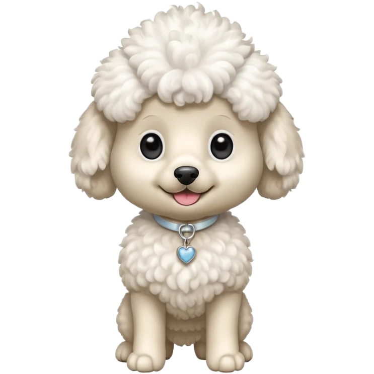Perro french poodle mini blanco con alas emoji
