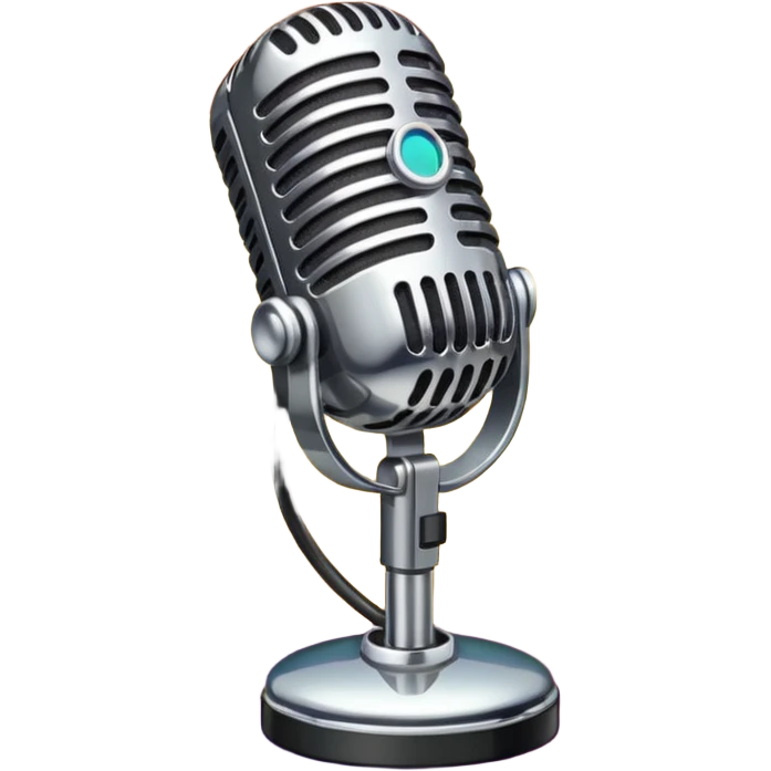Microfono podcast vintage colorato emoji