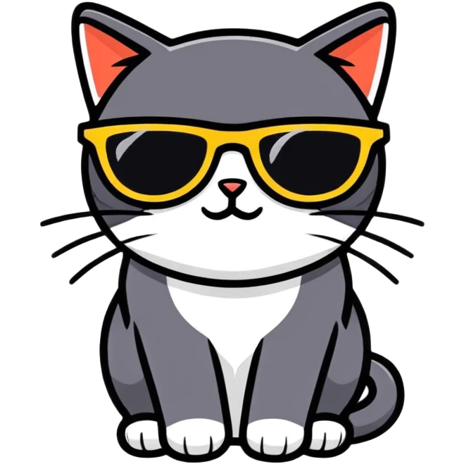 Black Cat with sunglasses emoji