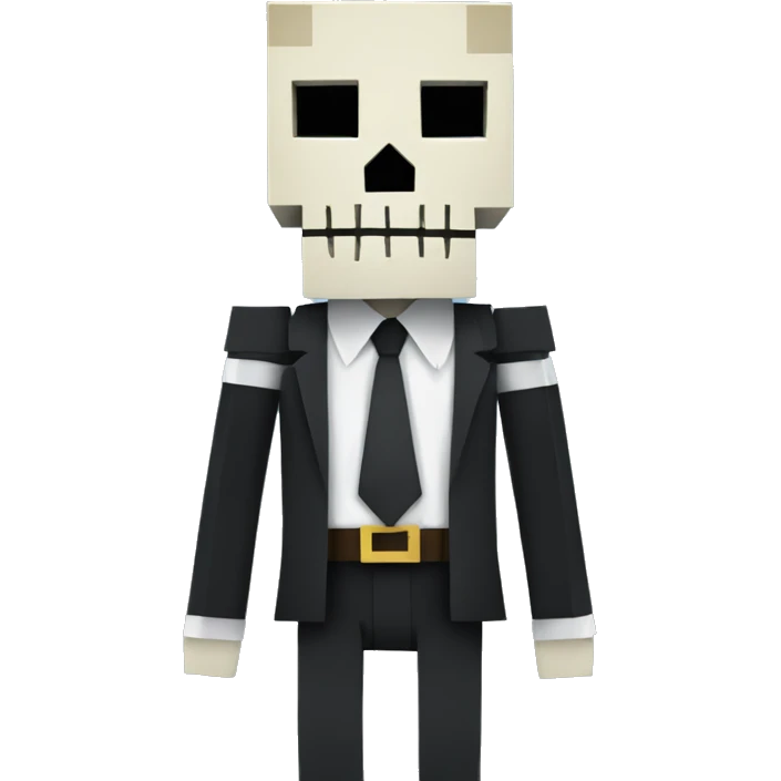 minecraft skeleton with a suit get emoji