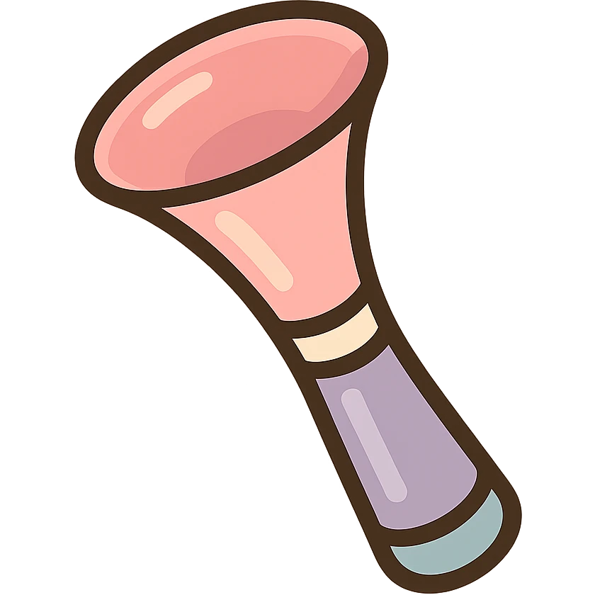Акушерский стетоскоп (Пинард), icon-color-outlined стиль, детализированные тени и блики, тонкие чистые контуры, мягкие округлые формы, пастельная палитра #98B5BC, #B5B3C1, #C9A3C9, #E4C0CA, #F7DCD1, #F7C0AA, современное японское поп-арт и эстетика стикеров, мягкое освещение, прозрачный фон emoji
