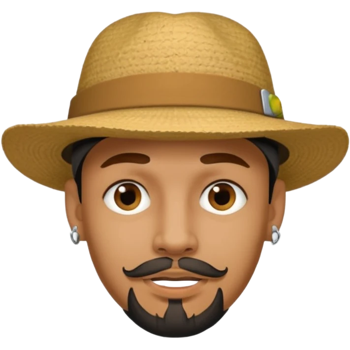 a man with hat and face piercing emoji