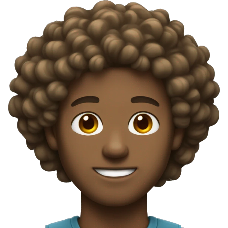 Guy with big curls, light skin, brown eyes  emoji