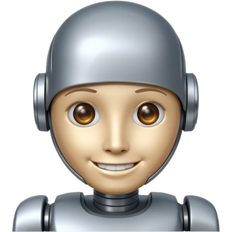 An ai robot with smile and great at its work emoji