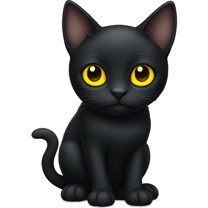 black cat with yellow eyes and dilated pupils emoji