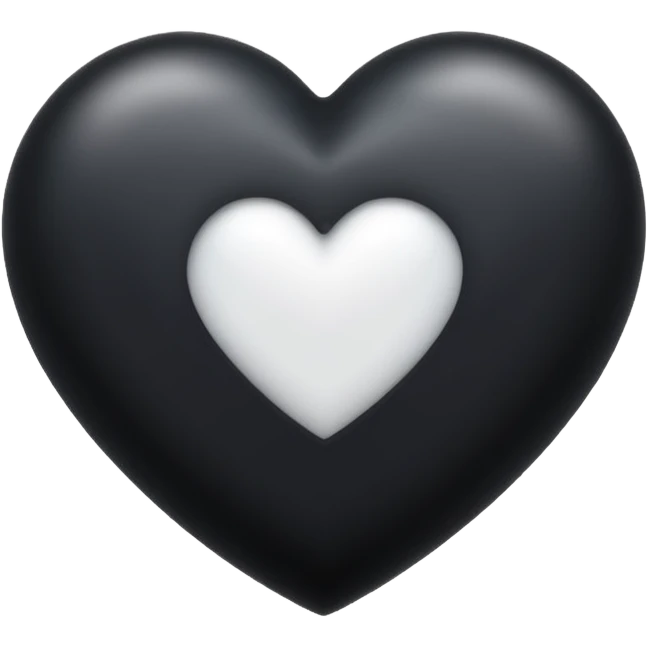 a emoji of a black hearth with botton griendiently white color emoji