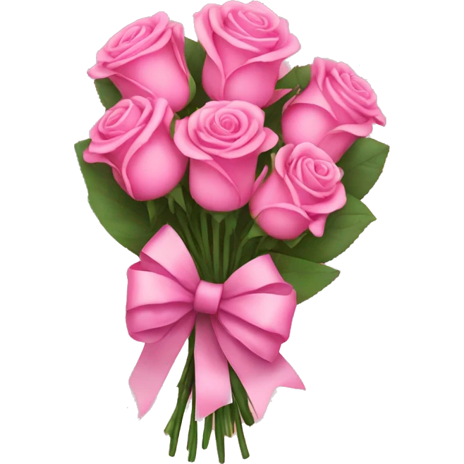 pink bouquet of roses with bow emoji