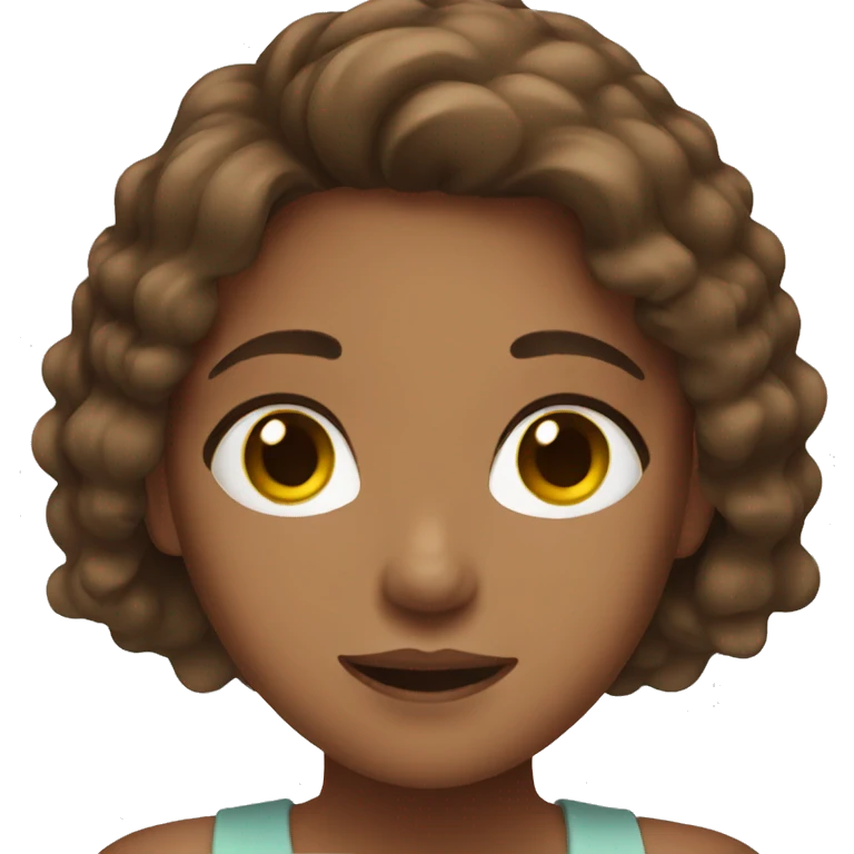 girl with brown hair doing skincare  emoji