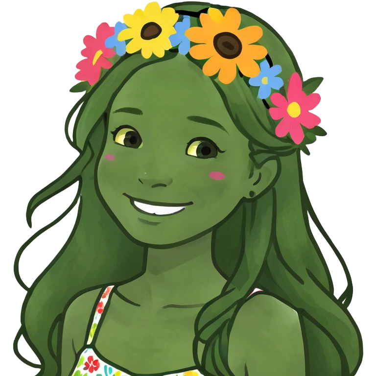 smiling girl with long hair emoji