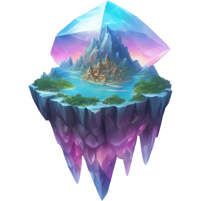 floating crystal island emoji