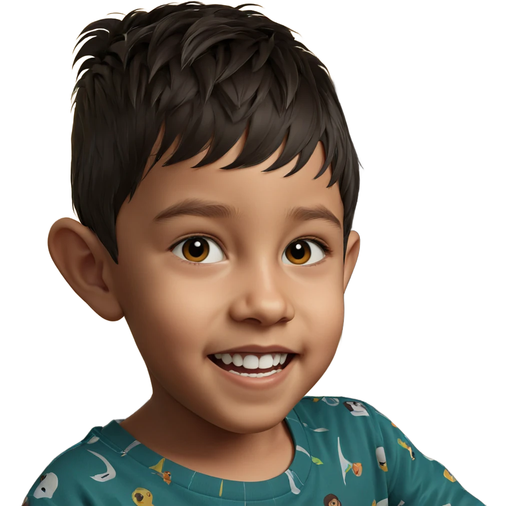 boy with print shirt indoors emoji