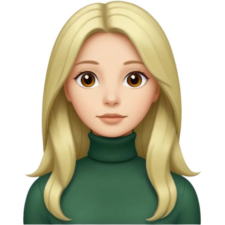 long hairedwoman in turtle neck emoji