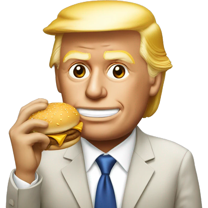 Donald trump eating McDonalds emoji