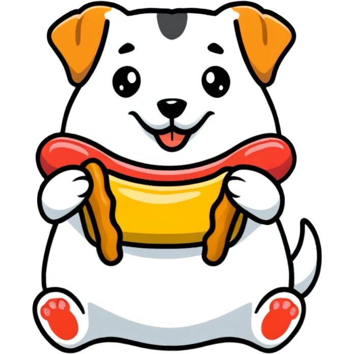 Dog eating a hot dog  emoji