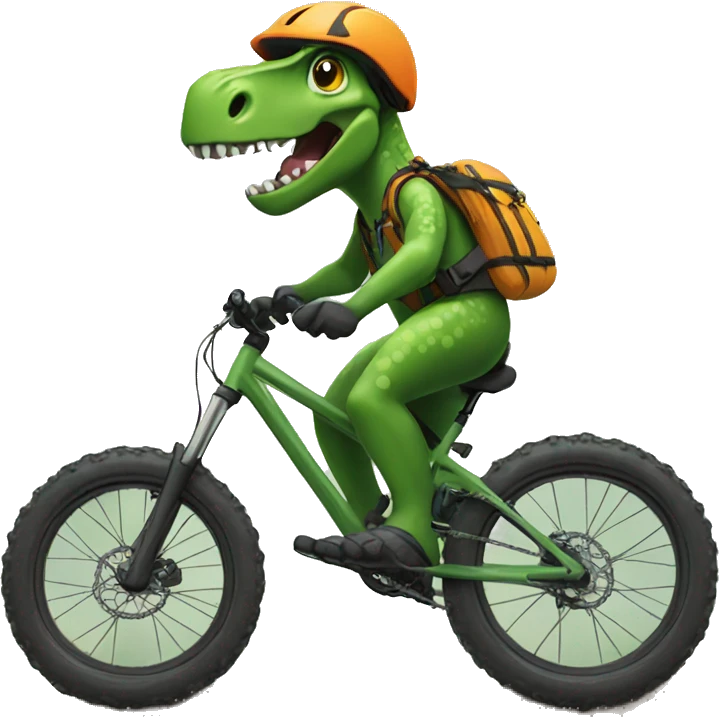 Dino mountainbiking  emoji