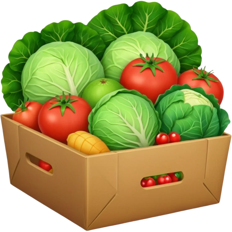 brown grocery pack inside cabbage fruits tomatoes sweets

 emoji