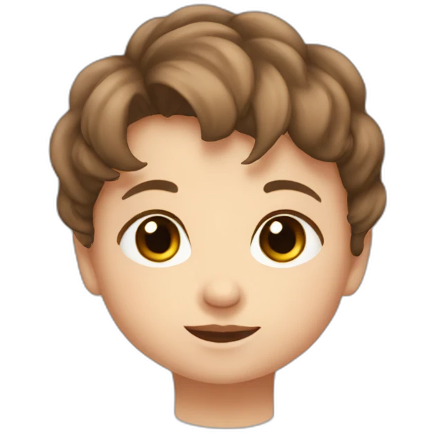 A baby with grey eyes, brown hair at 6 days emoji