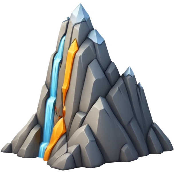 A 3D emoji of a steep rocky cliff in Apple style, with a sharp drop and jagged edges. Minimal, glossy, clean Apple-style rendering, isolated on white background.

 emoji