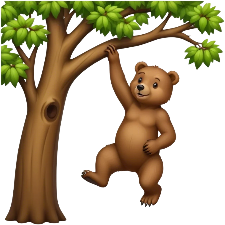 Bear climbing tree emoji
