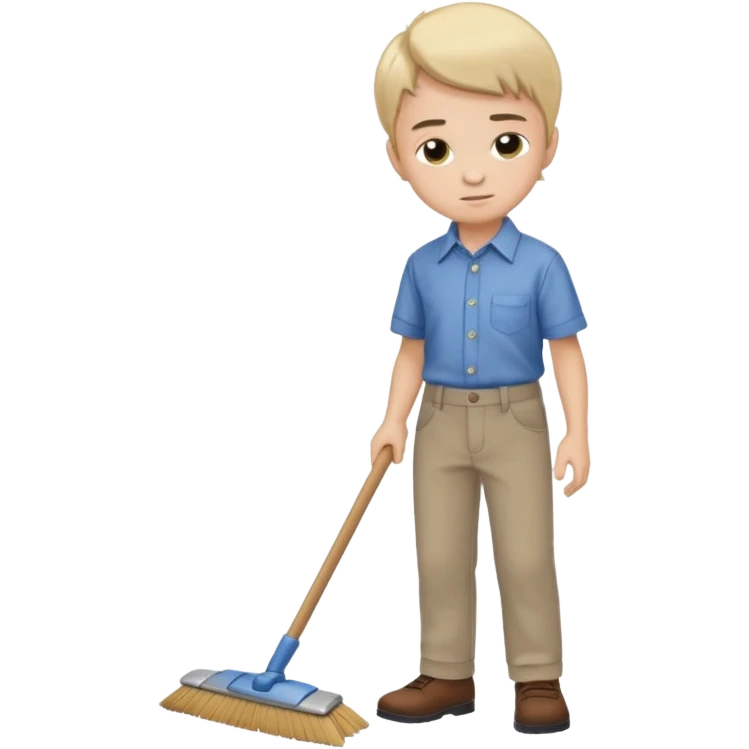 niño barriendo emoji