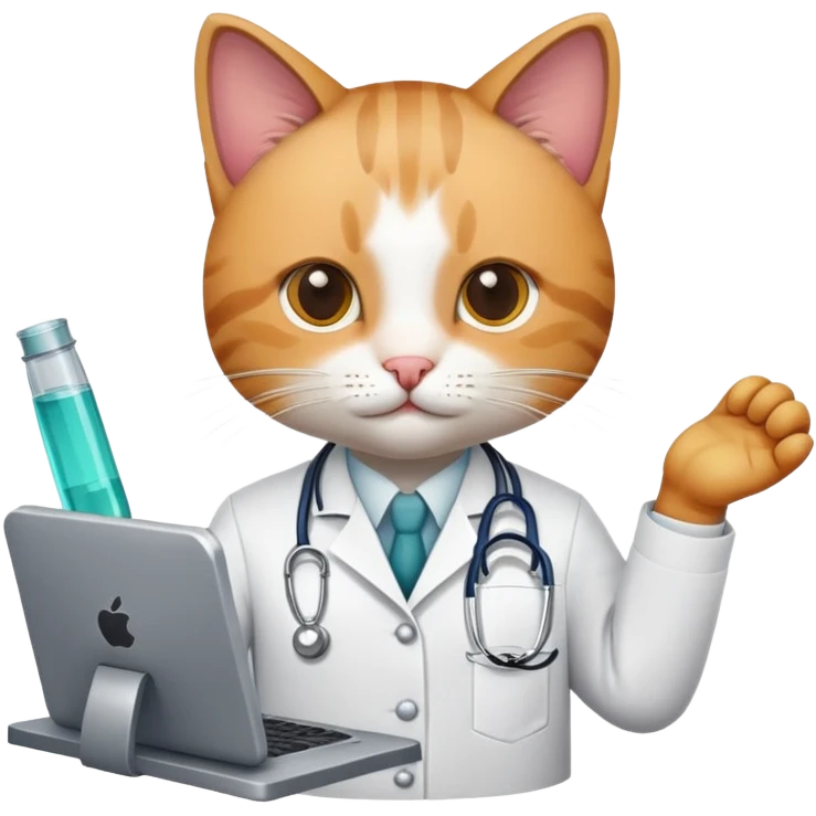 Создай эмодзи с котом, который врач-радиотерапевт emoji