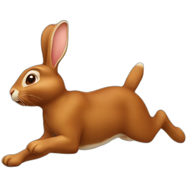 running brown rabbit emoji