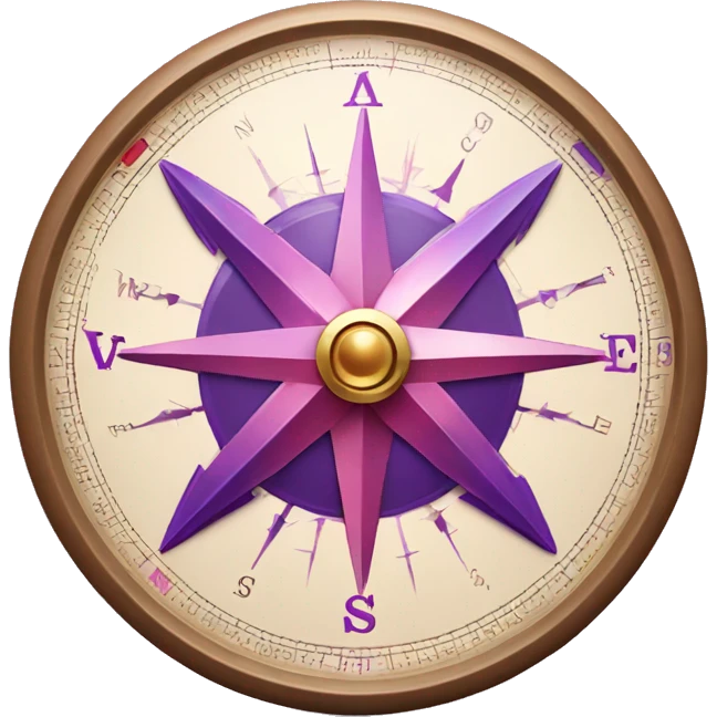 Beautiful classic compass with purple and pink grading emoji