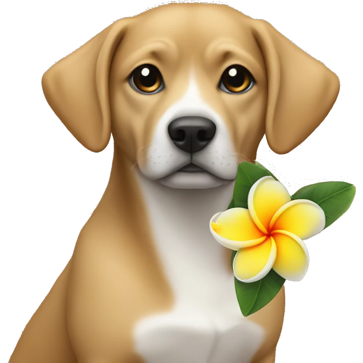 dog with plumeria emoji
