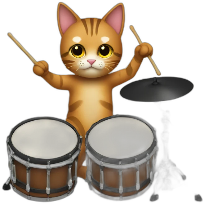 cat drummer emoji