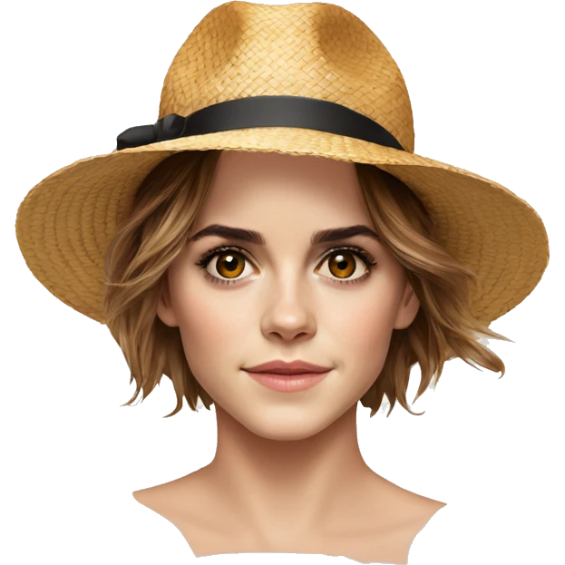 Emma Watson Avec un chapeau de paille  emoji