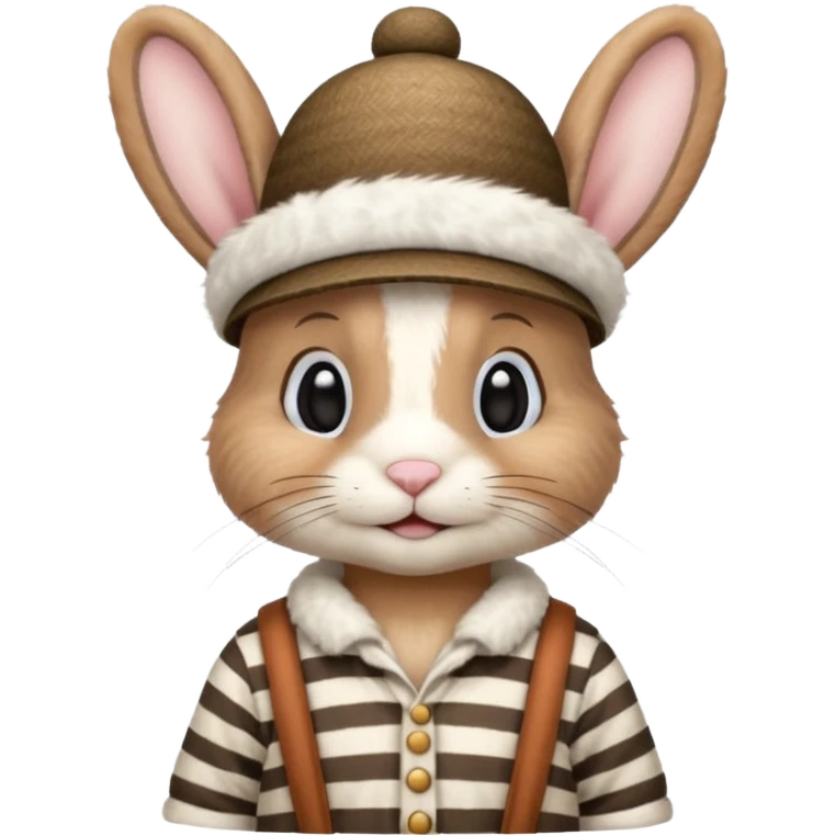 bunny wearing gondolier striped shirt and hat emoji