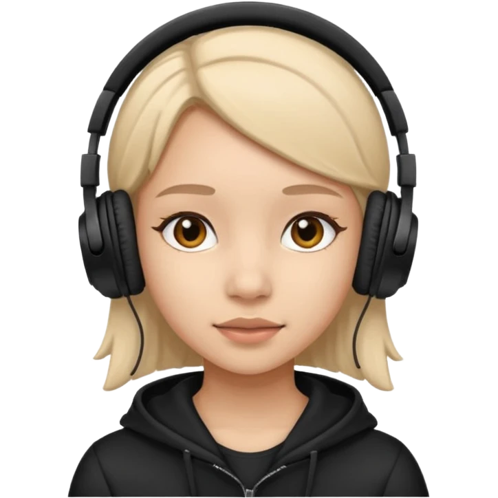 girl with Black Headphones emoji