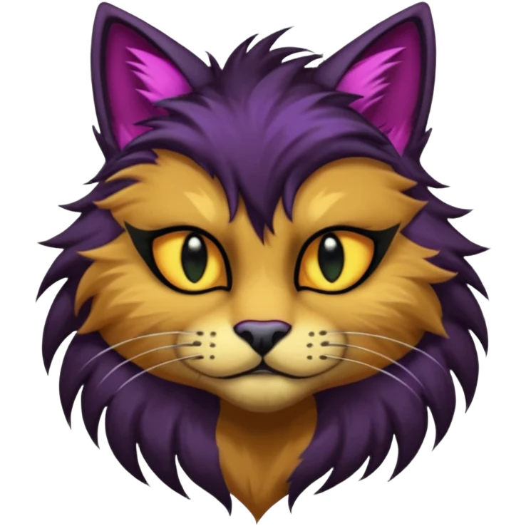 Anthropomorphic Anthro Furry edgy colorful dark-colored gloomy shiny punky badass cool stylish handsome smexy Animal-feline-furry-fursona  (half body) emoji