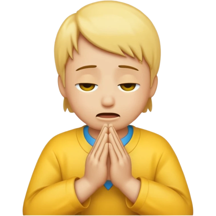 create a emoji of crying with hand in prayer emoji