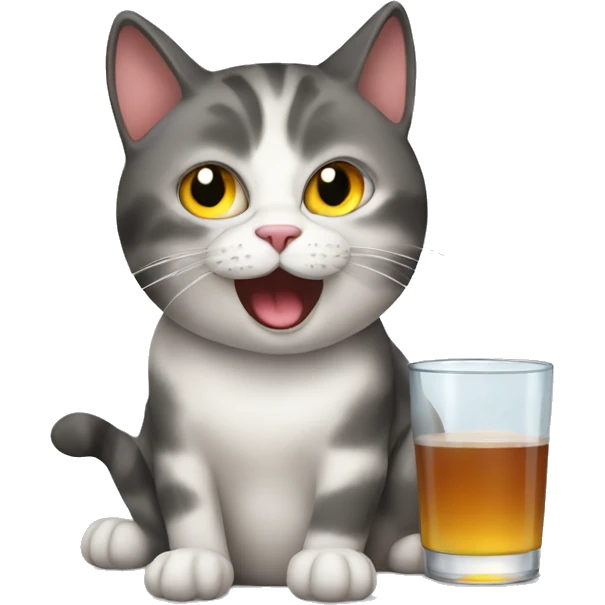 Intoxicated cat emoji